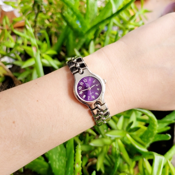 Classic B.West Silver & Purple/Blue Quartz Watch - Picture 3 of 9